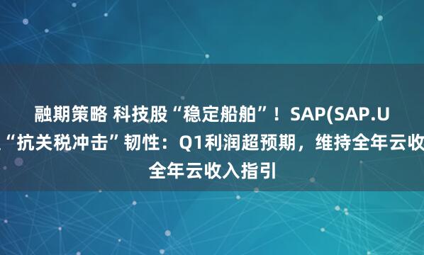 融期策略 科技股“稳定船舶”！SAP(SAP.US)彰显“抗关税冲击”韧性：Q1利润超预期，维持全年云收入指引
