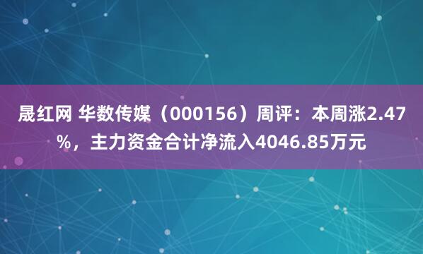 晟红网 华数传媒（000156）周评：本周涨2.47%，主力资金合计净流入4046.85万元